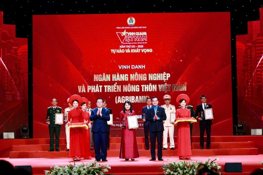 Agribank nhận giải "Vinh quang Việt Nam 2025"