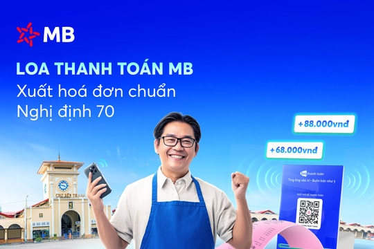 MB tích hợp tính năng xuất hoá đơn điện tử ngay trên Loa thanh toán MB