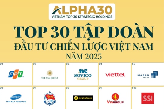 Lần đầu tiên ra mắt Bảng xếp hạng Top 30 Tập đoàn Đầu tư Chiến lược Việt Nam