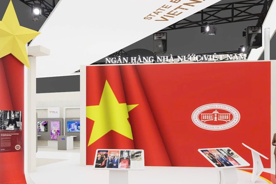Gian trưng bày Triển lãm thành tựu ngành Ngân hàng tại Triển lãm “80 năm Hành trình Độc lập – Tự do – Hạnh phúc”