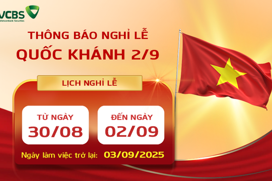 Lịch giao dịch chứng khoán dịp lễ Quốc khánh 2/9