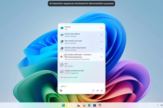 Windows Search bị thay máu: Microsoft giao toàn quyền cho Ask Copilot trên thanh tác vụ