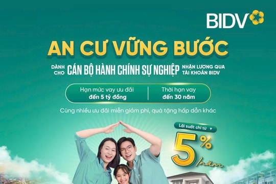 BIDV giới thiệu gói tín dụng “An cư vững bước” lãi suất chỉ từ 5%/năm