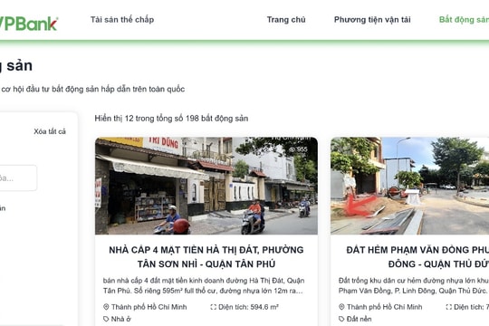 VPBank ra mắt website thanh lý tài sản đảm bảo