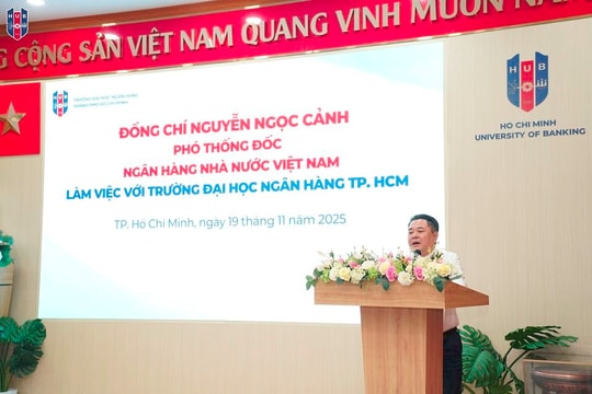 Phó Thống đốc Nguyễn Ngọc Cảnh làm việc với Ban lãnh đạo Trường Đại học Ngân hàng TP. Hồ Chí Minh