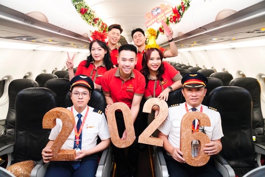 Chuyến bay mừng năm mới 2026 ngập tràn niềm vui của Vietjet