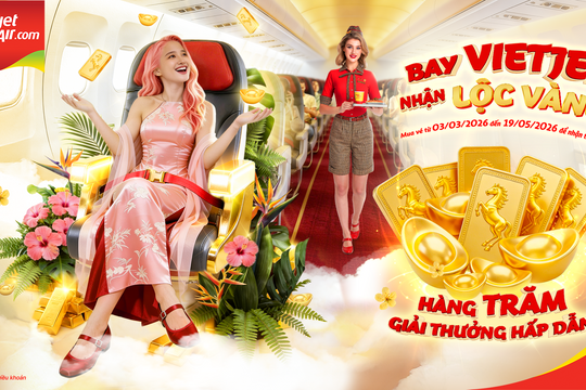 Bay Vietjet đầu năm, rước lộc vàng may mắn
