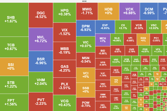 VN-Index rung lắc quanh vùng 1.700 điểm