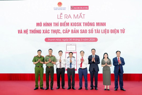 Agribank đồng hành cùng tỉnh Thanh Hoá triển khai mô hình Kiosk hành chính công thông minh