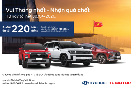 “Vui Thống Nhất - Nhận quà chất” cùng Hyundai Thành Công