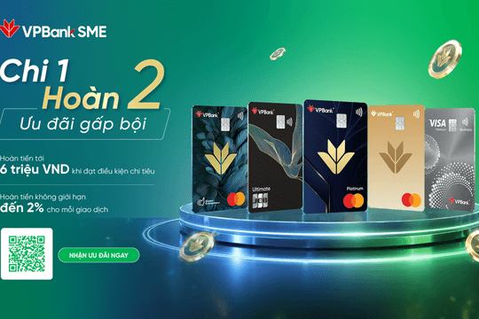 Doanh nghiệp chi tiêu thẻ tín dụng VPBiz nhận hoàn tiền tới 6 triệu đồng