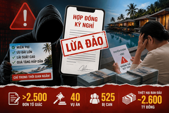 Cảnh báo thủ đoạn lừa đảo hợp đồng kỳ nghỉ: Hơn 2.500 đơn tố giác, thiệt hại ban đầu khoảng 2.600 tỷ đồng