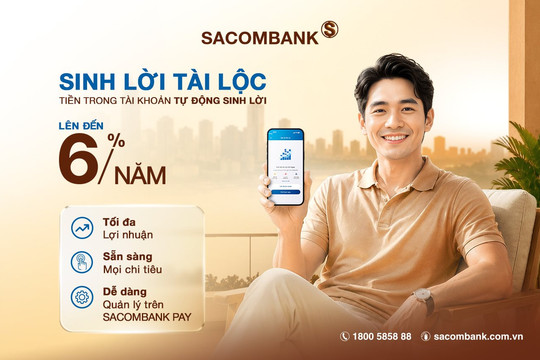 Tối ưu tài khoản thanh toán với sản phẩm Sinh Lời Tài Lộc của SACOMBANK