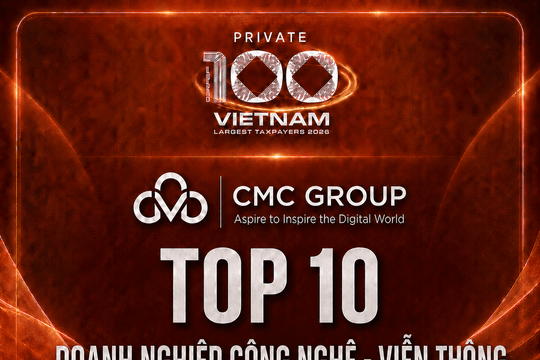‏CMC lọt Top 10 doanh nghiệp Công nghệ - Viễn thông nộp ngân sách lớn nhất Việt Nam năm 2026‏