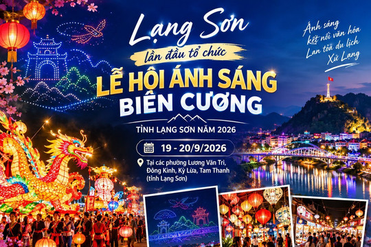 Lạng Sơn khai hội Ánh sáng biên cương với màn trình diễn drone và diễu hành đèn lồng