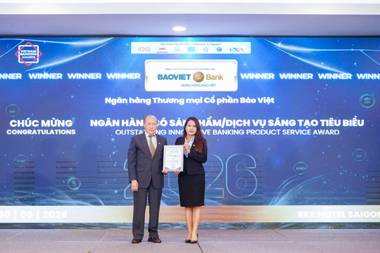 BAOVIET Bank được vinh danh “Ngân hàng có sản phẩm dịch vụ sáng tạo tiêu biểu 2026”