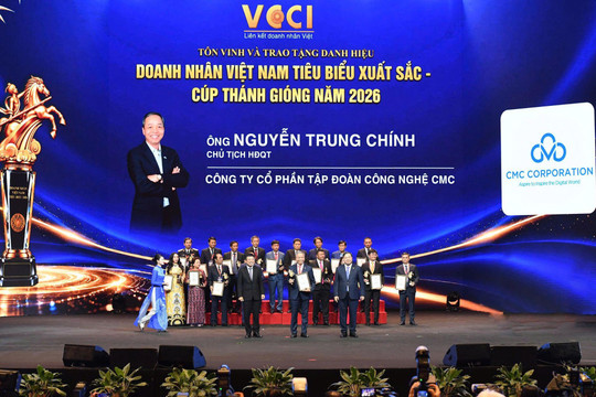 Chủ tịch CMC được vinh danh “Doanh nhân Việt Nam tiêu biểu - Cúp Thánh Gióng 2026”