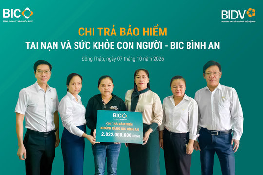 BIC chi trả hơn 2 tỷ đồng quyền lợi bảo hiểm BIC Bình An cho khách hàng tại Đồng Tháp