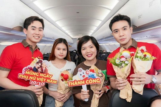 Cùng Vietjet trao gửi ngọt ngào đến một nửa xinh đẹp của thế giới nhân ngày Phụ nữ Việt Nam 20/10