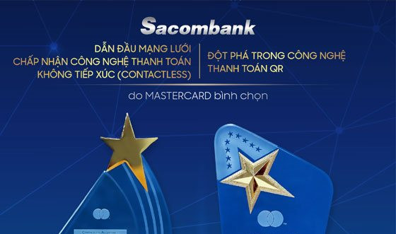 Sacombank nhận giải thưởng về thanh toán không tiếp xúc và mã QR