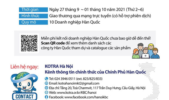 KOTRA Hanoi tổ chức giao thương trực tuyến với các doanh nghiệp thành phố Incheon Hàn Quốc
