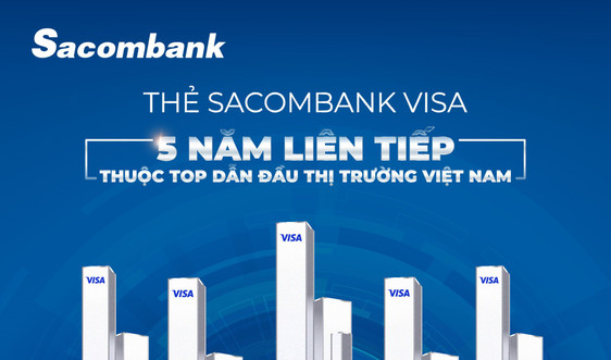 Thẻ Sacombank Visa 5 năm liên tiếp thuộc Top dẫn đầu thị trường Việt Nam