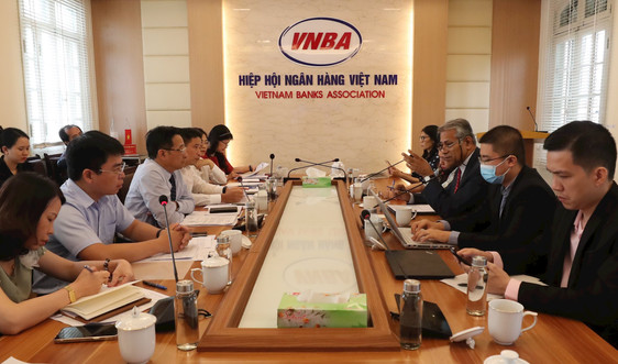 Tổng Thư ký VNBA Nguyễn Quốc Hùng làm việc với Đoàn giám sát giữa kỳ của AMRO