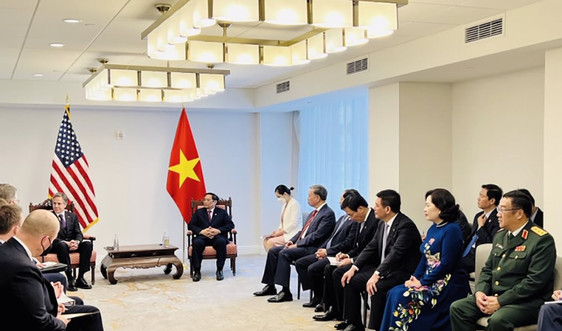 Thống đốc Nguyễn Thị Hồng tham dự buổi tiếp và làm việc của Thủ tướng Chính phủ với Ngoại trưởng Hoa Kỳ và Cố vấn An ninh Quốc gia Hoa Kỳ