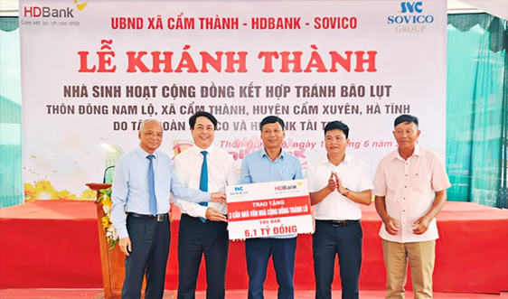 HDBank và Sovico trao tặng nhà cộng đồng tránh lũ '2 trong 1' cho tỉnh Hà Tĩnh