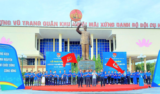 Đoàn thanh niên hội sở Agribank Nam Nghệ An tham gia lễ phát động Chiến dịch Thanh niên tình nguyện hè 2022 