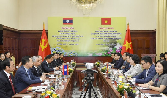 Thống đốc NHNN Nguyễn Thị Hồng tiếp Phó Chủ tịch Quốc hội Lào