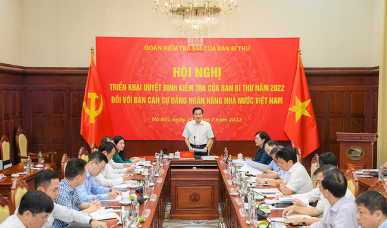 Đoàn kiểm tra của Trung ương Đảng làm việc với Ban cán sự Đảng Ngân hàng Nhà nước