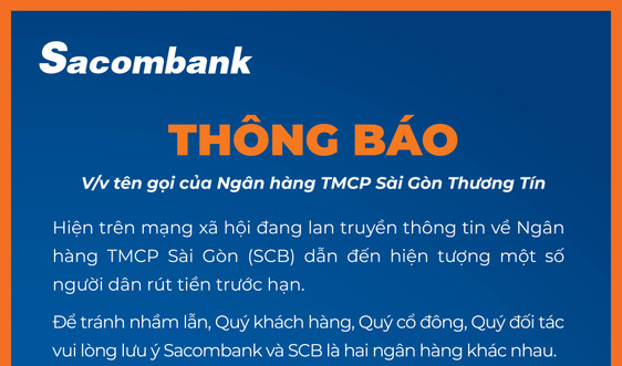 Sacombank và SCB là 2 ngân hàng khác nhau