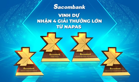 Sacombank nhận 4 giải thưởng lớn từ NAPAS