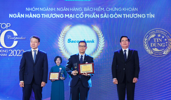 Công nghệ Tap To Phone của Sacombank  được vinh danh top 10 sản phẩm, dịch vụ tin dùng Việt Nam 2022 