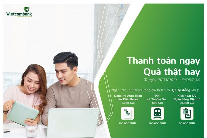 Vietcombank triển khai chương trình khuyến mại “Thanh toán ngay - Quà thật hay”