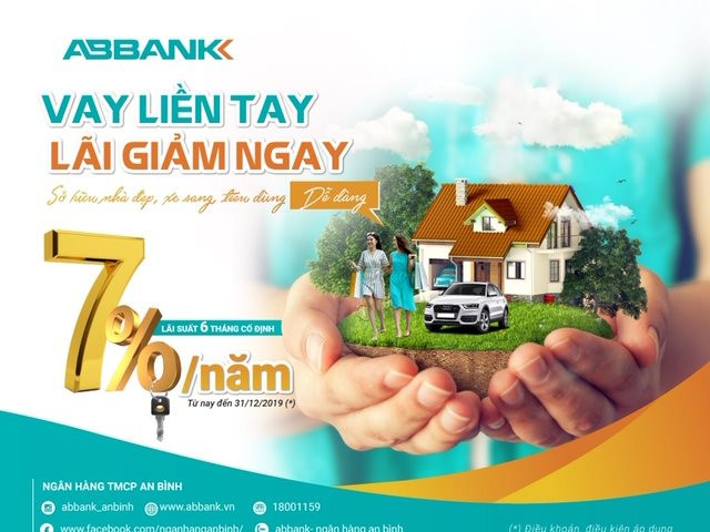 ABBANK cho vay hấp dẫn với lãi suất từ 7%/năm