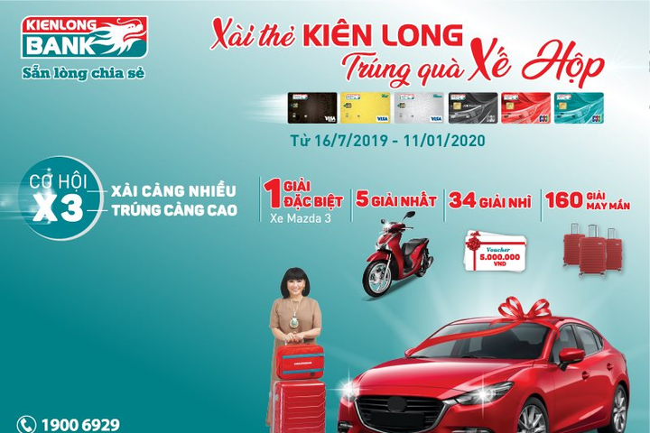 Kienlongbank chúc mừng 39 khách hàng thẻ tín dụng trúng thưởng (Đợt 1)