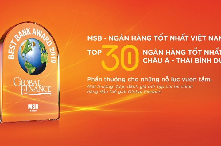 MSB lọt Top 30 ngân hàng tốt nhất khu vực châu Á – Thái Bình Dương 