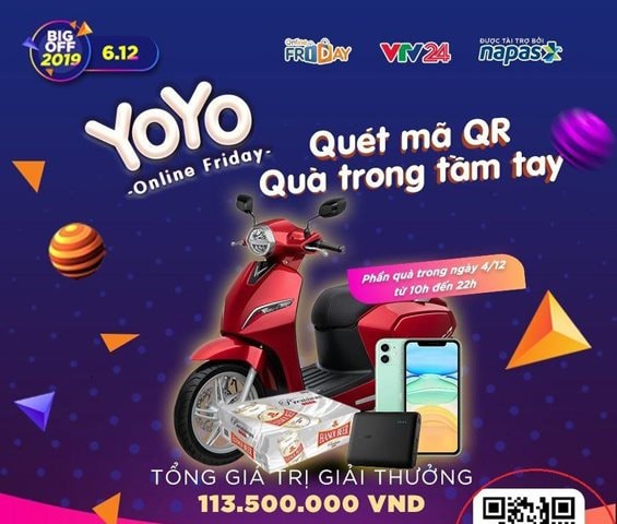 Online Friday 2019: Scan mã QR nhận Iphone 11 pro max và gần 100 quà tặng công nghệ từ NAPAS