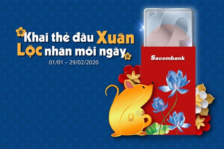 Hoàn tiền mua sắm mỗi ngày cho chủ thẻ Sacombank dịp năm mới