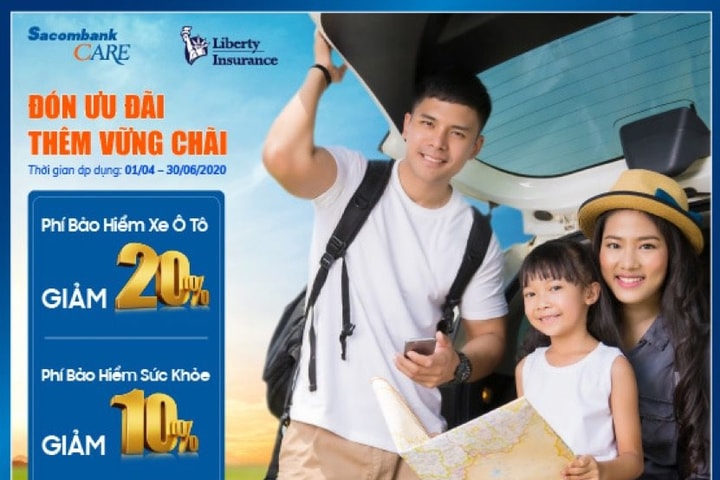  Giảm đến 20% phí bảo hiểm Liberty khi mua qua Sacombank