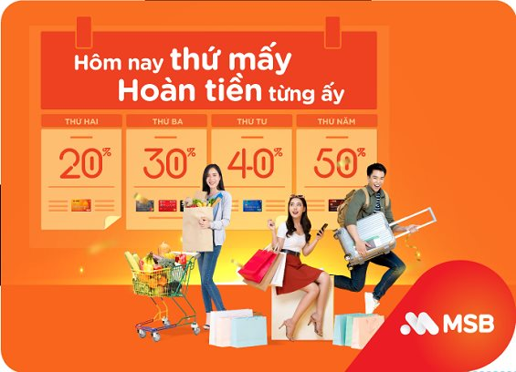 “Hôm nay thứ mấy, hoàn tiền từng ấy” dành cho chủ thẻ MSB