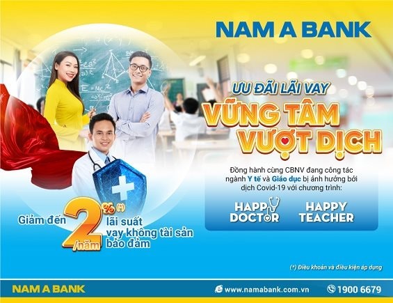 Nam A Bank đang triển khai gói ưu đãi “Happy Teacher” và “Happy Doctor”