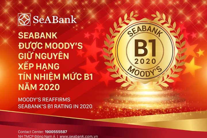 SeABank được Moody’s giữ nguyên xếp hạng tín nhiệm B1