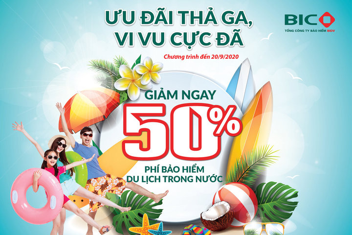 BIC giảm phí 50% cho khách hàng tham gia bảo hiểm du lịch trong nước