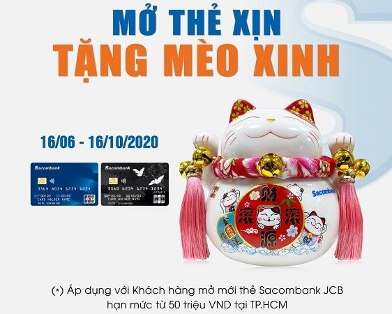 “Mở thẻ xịn – tặng mèo xinh” với Sacombank JCB