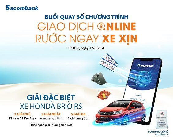 Sacombank tổ chức buổi quay số của chương trình “Giao dịch online – Rước ngay xe xịn”