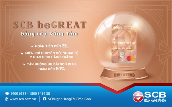 SCB chính thức triển khai sản phẩm thẻ thanh toán SCB beGREAT