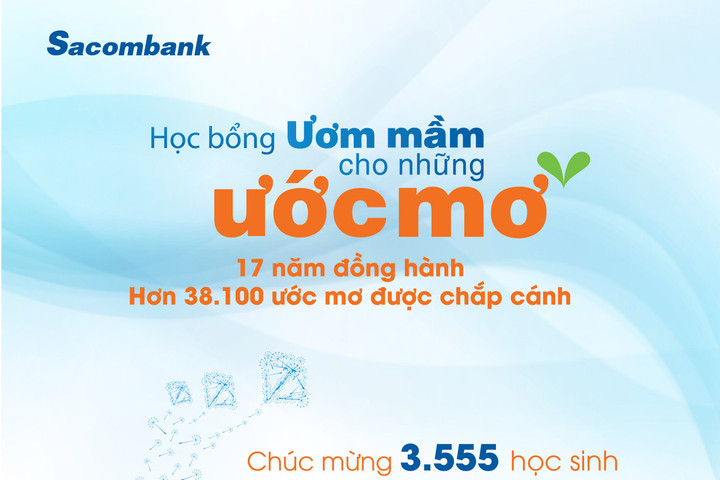 Sacombank tặng 3.555 suất học bổng trị giá hơn 3,5 tỷ đồng